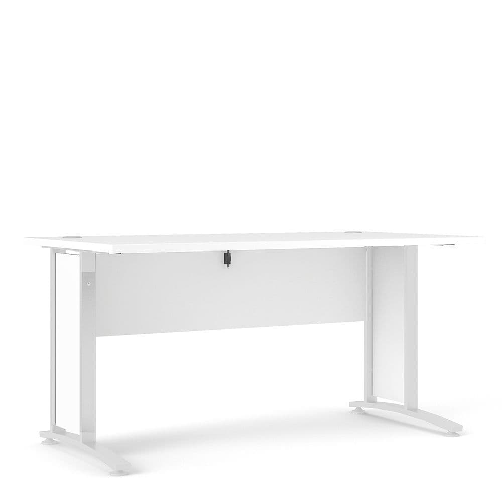 Business Pro Desk 150 cm in White with White legs in White/Matt White